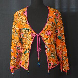 Hand Painted & Hand Embroidered Art To Wear Top - USA